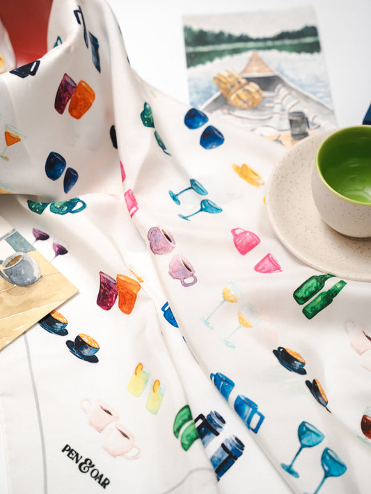 Morning Conversation Starters Silk Scarf